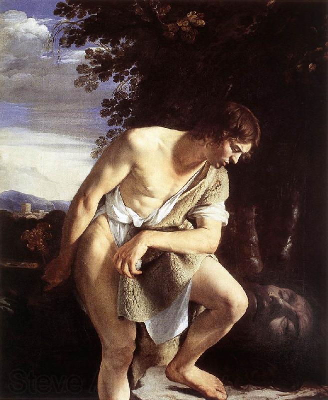 GENTILESCHI, Orazio David Contemplating the Head of Goliath fh